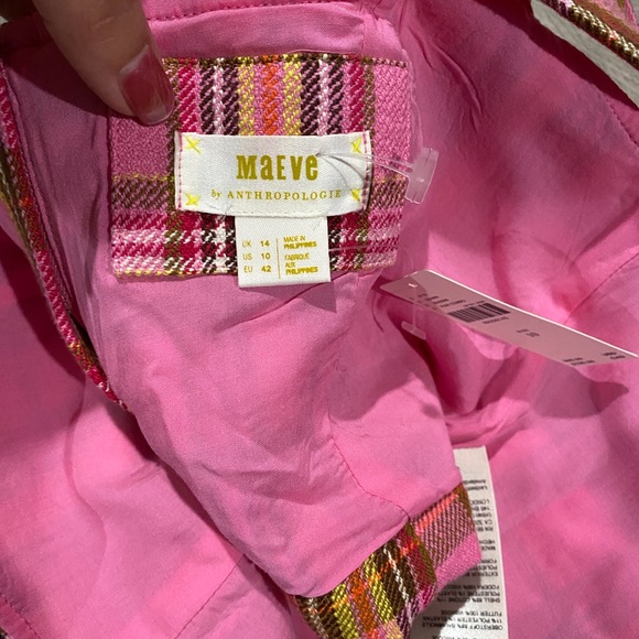Maeve by Anthropologie Crop Top Plaid Layering Pink‎ - Picture 5 of 5